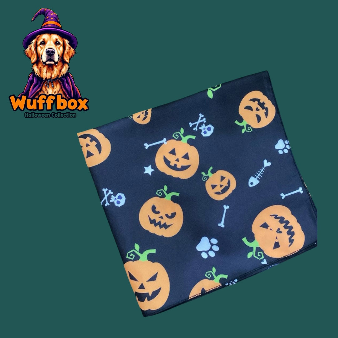 Scary Pumpkin Print Halloween Bandana