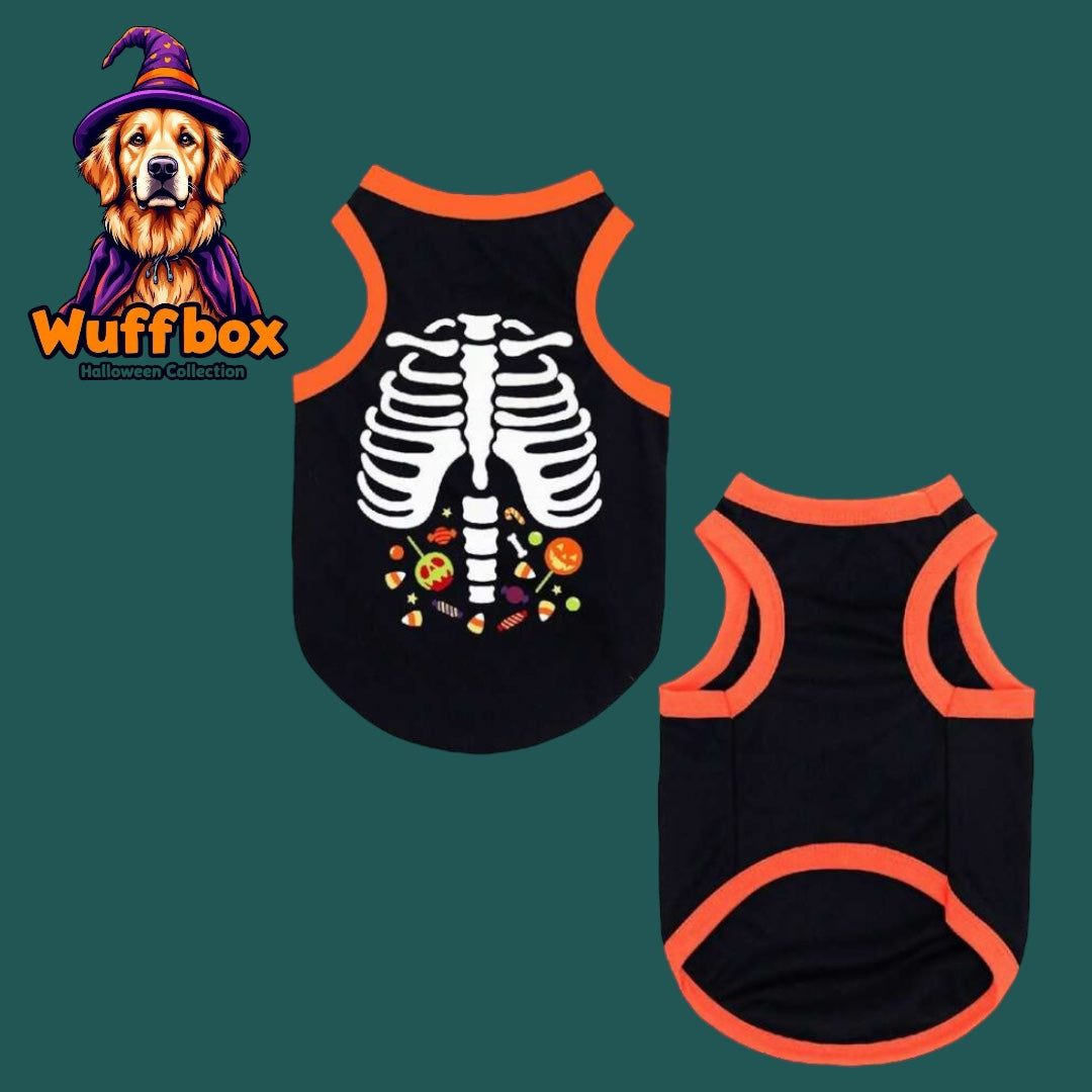 Candy Skeleton Print Halloween Tank