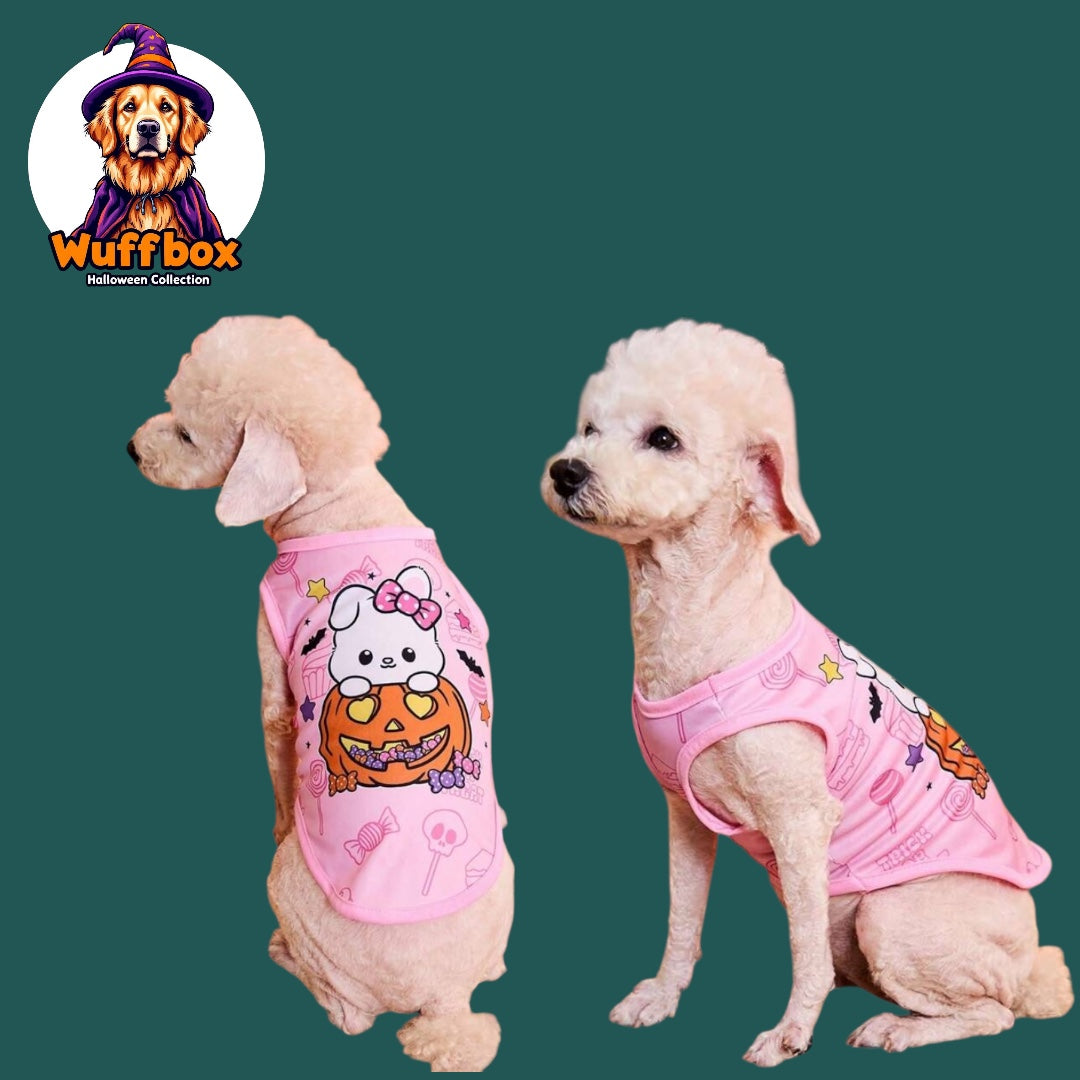 Halloween Bunny & Pumpkin Print Tank