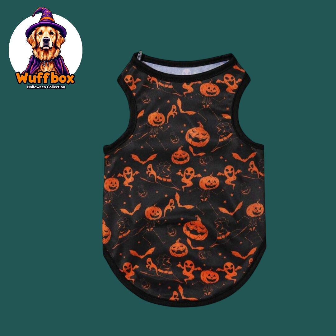 Scary Pumpkin with Bats Halloween Tank