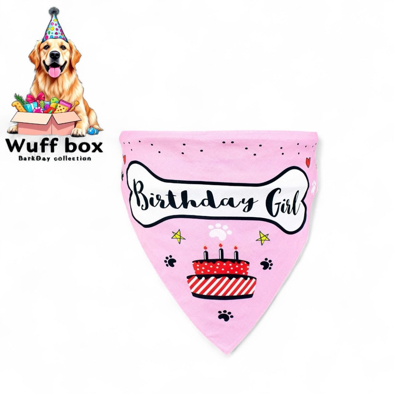 Bone & Cake Print BarkDay Bandana