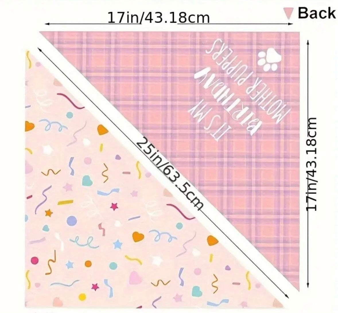 Reversible “It’s My BarkDay Mother Puppers” Bandana