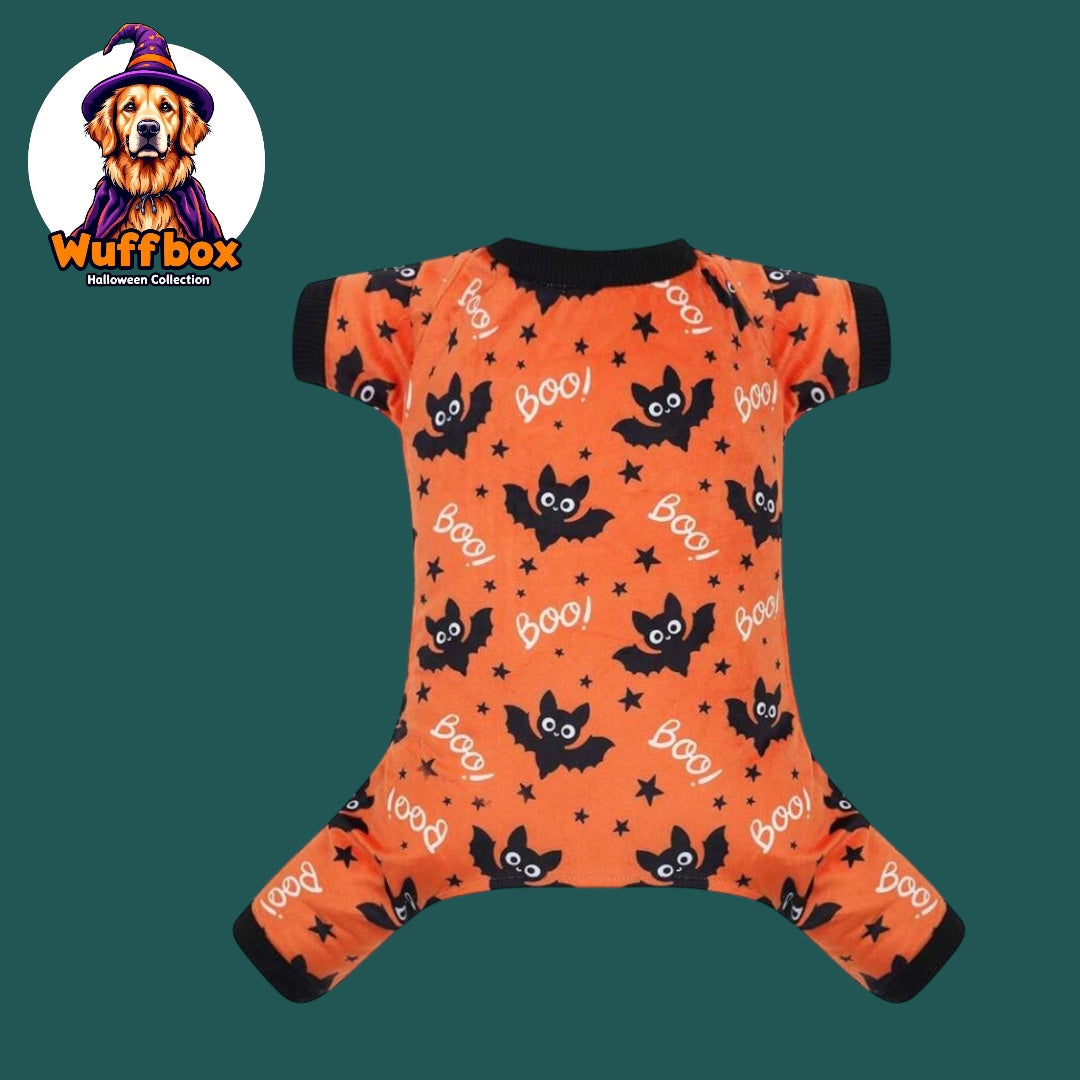 ‘Boo’ Print Velvet Halloween Onesie