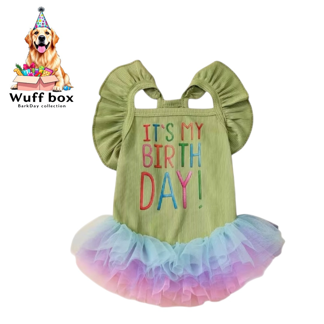 Olive BarkDay Tutu Dress