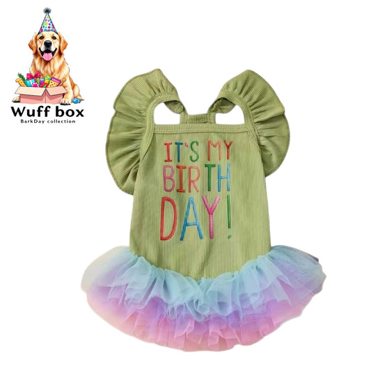 Olive BarkDay Tutu Dress
