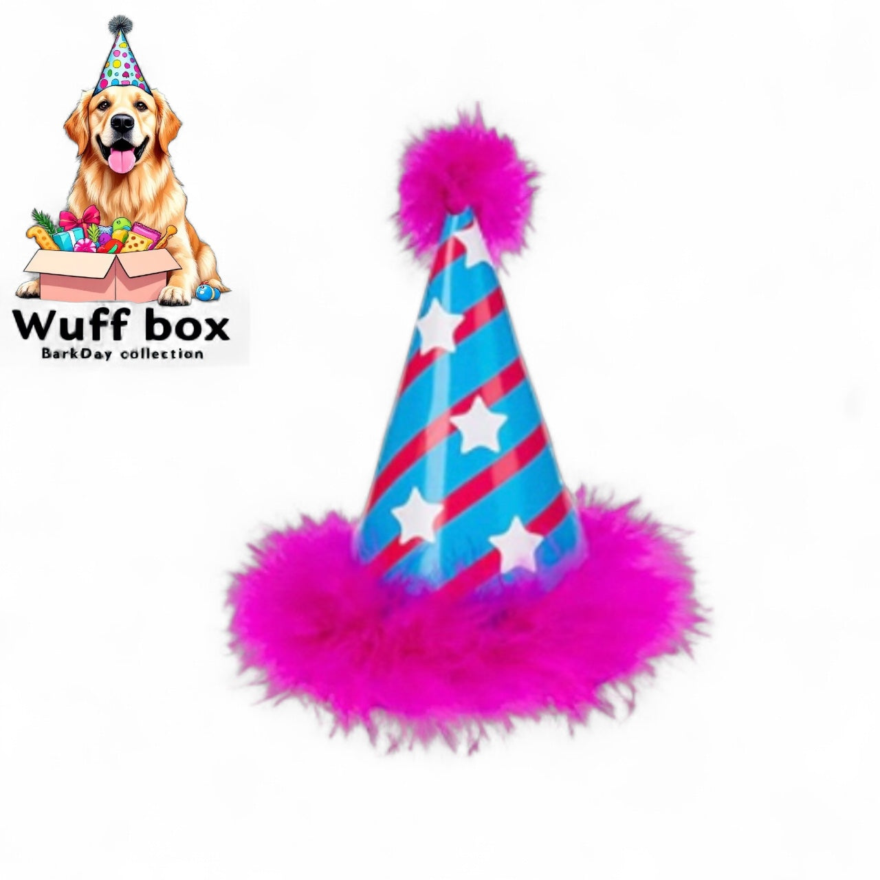 Pink & Blue Stripe BarkDay Hat