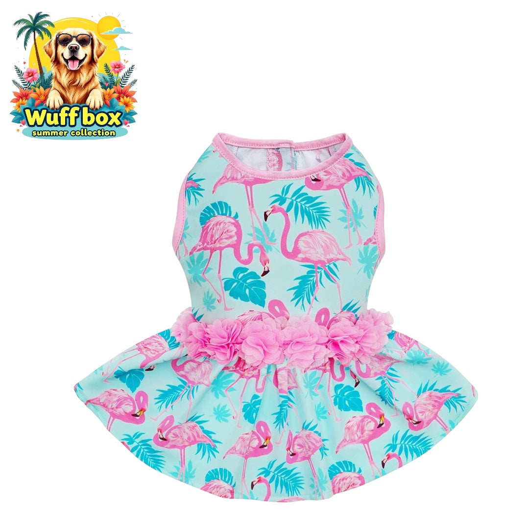 Summer Ruffle Flamingo Dress